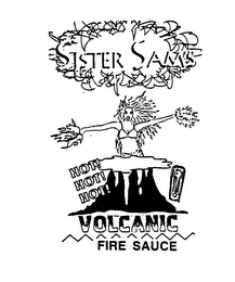 SISTER SAM'S HOT! HOT! HOT! VOLCANIC FIRE SAUCE logo