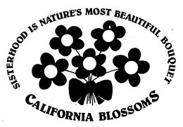 SISTERHOOD IS NATURE'S MOST BEAUTIFUL BOUQUET CALIFORNIA BLOSSOMS logo