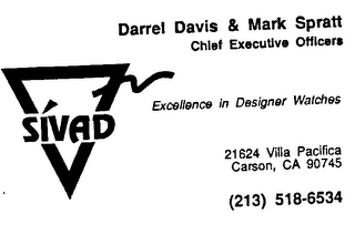 SIVAD EXCELLENCE IN DESIGNER WATCHES logo