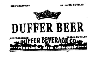 SIX FORESOMES 24-12OZ. BOTTLES DUFFER BEER DUFFER BEVERAGE CO. logo