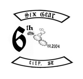 SIX GEAR 6TH EST. 2004 CITY, SC logo