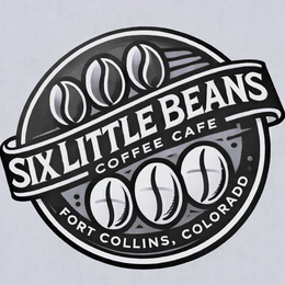 SIX LITTLE BEANS COFFEE CAFE FORT COLLINS, COLORADO logo