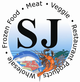 SJ WHOLESALE FROZEN FOOD MEAT VEGGIE RESTAURANT PRODUCTS logo