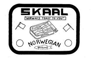 SKAAL "NORWAY TOAST TO YOU" NORWEGIAN BRISLING logo