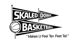 SKALED DOWN BASKETBALL "MAKES U FEEL TEN FEET TALL" logo