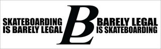 SKATEBOARDING IS BARELY LEGAL BL BARELY LEGAL IS SKATEBOARDING logo
