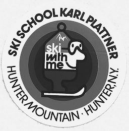 SKI SCHOOL KARL PLATTNER HUNTER MOUNTAIN HUNTER, N.Y. SKI WITH ME logo