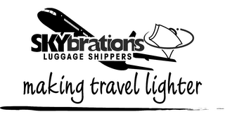 SKYBRATIONS LUGGAGE SHIPPERS MAKING TRAVEL LIGHTER logo