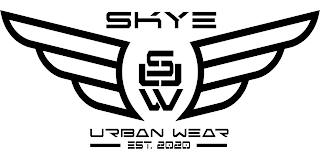 SKYE, SUW, URBAN WEAR, EST 2020, WING logo