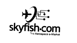 SKYFISH.COM THE AEROSPACE E-MARKET AND DESIGN logo