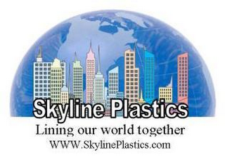SKYLINE PLASTICS LINING OUR WORLD TOGETHER logo