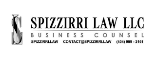 SL SPIZZIRRI LAW LLC BUSINESS COUNSEL SPIZZIRRI.LAW CONTACT@SPIZZIRRI.LAW (404) 999-2161 logo
