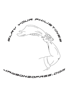 SLAY YOUR PHILISTINES JAWBONEOFASS.COM logo