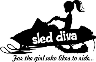 SLED DIVA FOR THE GIRL WHO LIKES TO RIDE logo