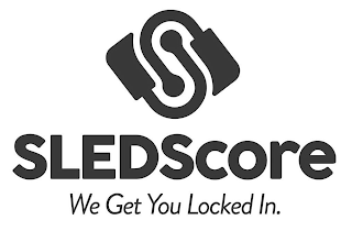 SLEDSCORE WE GET YOU LOCKED IN. logo