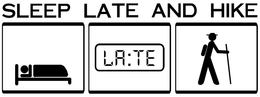 SLEEP LATE AND HIKE LA:TE logo