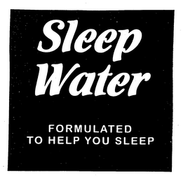 SLEEP WATER FORMULATED TO HELP YOU SLEEP logo