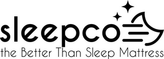 SLEEPCO THE BETTER THAN SLEEP MATTRESS logo