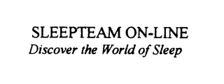 SLEEPTEAM ON-LINE DISCOVER THE WORLD OF SLEEP logo