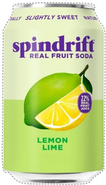 SLIGHTLY SWEET SPINDRIFT REAL FRUIT SODA 22% REAL FRUIT JUICE LEMON LIME logo