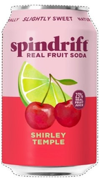 SLIGHTLY SWEET SPINDRIFT REAL FRUIT SODA 23% REAL FRUIT JUICE SHIRLEY TEMPLE logo
