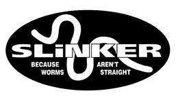 SLINKER BECAUSE WORMS AREN'T STRAIGHT logo