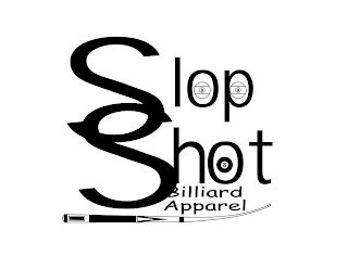 SLOP SHOT BILLIARD APPAREL, A POOL STICK CUE, 9-BALL, 8-BALL logo