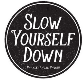 SLOW YOURSELF DOWN HANALEI KAUAI, HAWAII logo