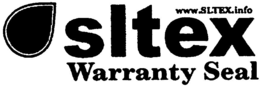 SLTEX WARRANTY SEAL WWW.SLTEX.INFO logo
