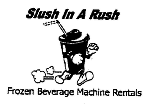 SLUSH IN A RUSH FROZEN BEVERAGE MACHINE RENTALS logo