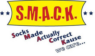 S.M.A.C.K. SOCKS MADE ACTUALLY CORRECT KAUSE WE CARE... logo