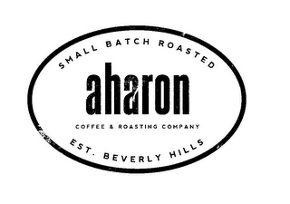 SMALL BATCH ROASTED AHARON COFFEE & ROASTING COMPANY EST. BEVERLY HILLS logo