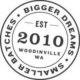 · SMALLER BATCHES · BIGGER DREAMS EST 2010 WOODINVILLE WA logo