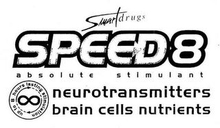 SMART DRUGS SPEED8 ABSOLUTE STIMULANT NEUROTRANSMITTERS BRAIN CELLS NUTRIENTS UP TO 8 HOURS LASTING STIMULATION logo