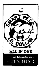 SMART PET INC. I.D. COLLAR ALL IN ONE INSTANT IDENTIFICATION BENEFITS logo