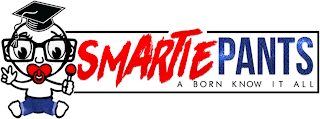 SMARTIE PANTS A BORN KNOW IT ALL logo
