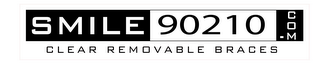 SMILE 90210 . COM CLEAR REMOVABLE BRACES logo