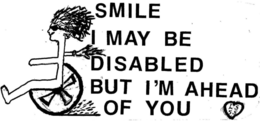 SMILE I MAY BE DISABLED BUT I'M AHEAD OF YOU L.S. S.S. logo