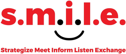 S.M.I.L.E. STRATEGIZE MEET INFORM LISTEN EXCHANGE logo