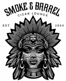 SMOKE & BARREL CIGAR LOUNGE EST. 2024 logo