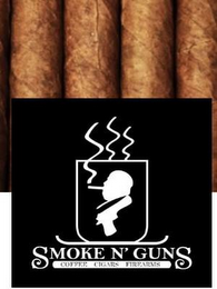 SMOKE N' GUNS COFFEE CIGARS FIREARMS logo