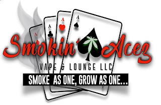 SMOKIN' ACEZ VAPE & LOUNGE LLC, SMOKE AS ONE, GROW AS ONE logo