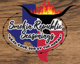 SMOKIN' REPUBLIC SEASONINGS "GRAB YOUR BBQ BY THE HORNS" logo