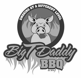 SMOKING AT A DIFFERENT LEVEL BIGTDADDY BBQ EST. 2018 logo