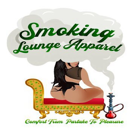 SMOKING LOUNGE APPAREL COMFORT FROM PARTAKE TO PLEASURE logo