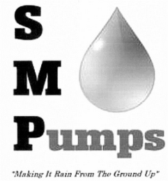 SMP PUMPS "MAKING IT RAIN FROM THE GROUND UP" logo