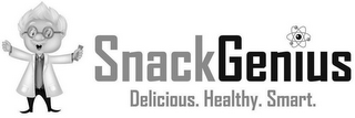 SNACKGENIUS DELICIOUS. HEALTHY. SMART. logo