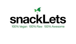 SNACKLETS 100% VEGAN 100% RAW 100% AWESOME logo