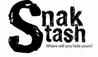 SNAK STASH WHERE WILL YOU HIDE YOURS? logo
