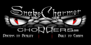 SNAKE CHARMER CHOPPER.COM DREAMS TO REALITY BUILT TO CHARM logo